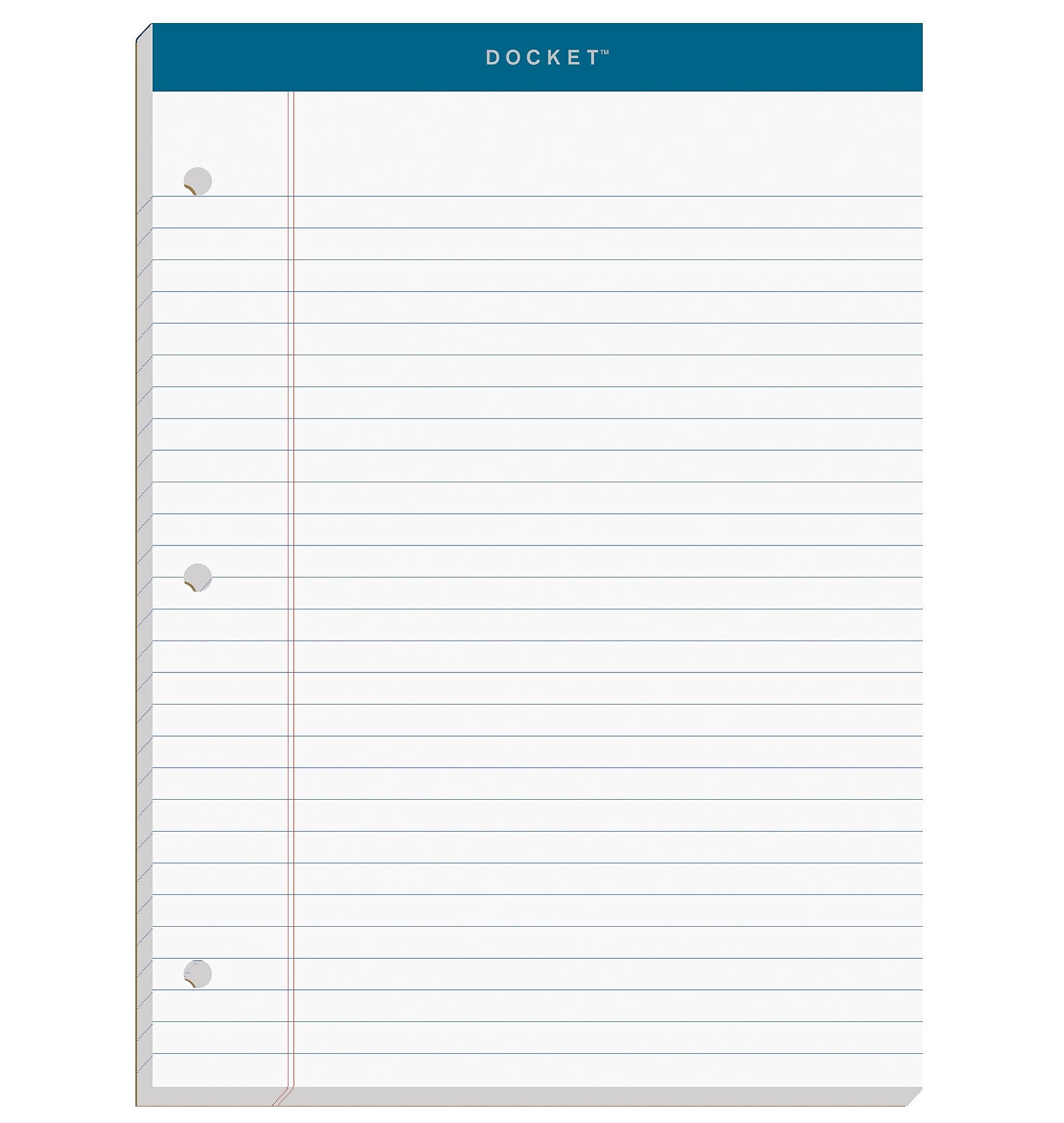 TOPS Double Docket Notepad, 8.5" x 11.75", Wide Ruled, White, 100 Sheets/Pad (63379)