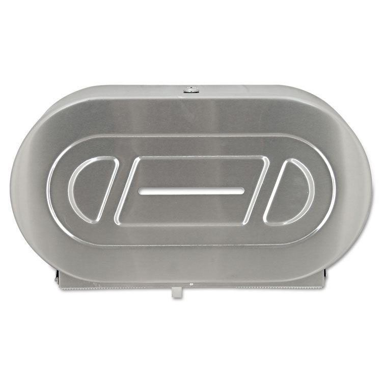 Toilet Tissue 2 Roll Dispenser, Jumbo, 20.81 x 5.31 x 11.38, Satin-Finish Stainless Steel