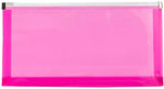 JAM Paper Premium Plastic Expanding Wallet with Zipper Closure, 5" x 10", Fuchsia Pink, 3/Pack (921Z1FUX3)