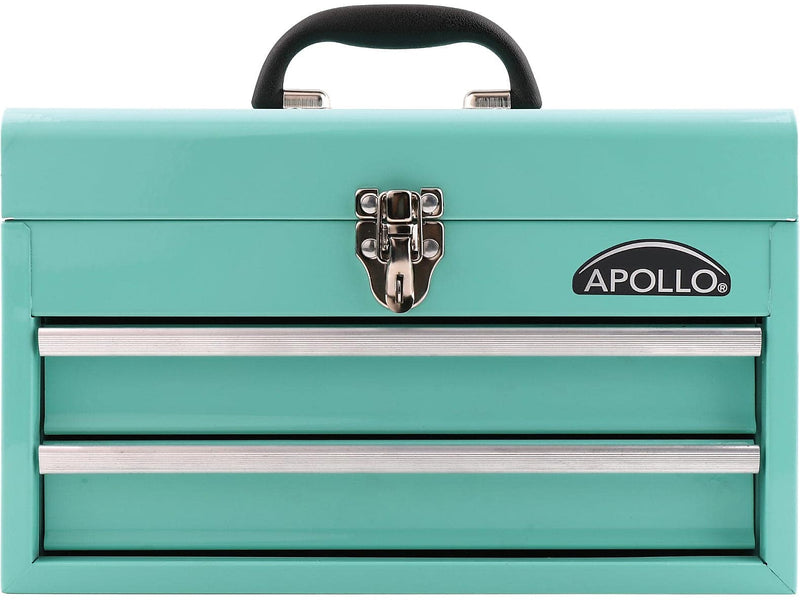 Apollo Tools 2-Drawer Tool Chest, Steel, Aqua Green (DT5010-GR)