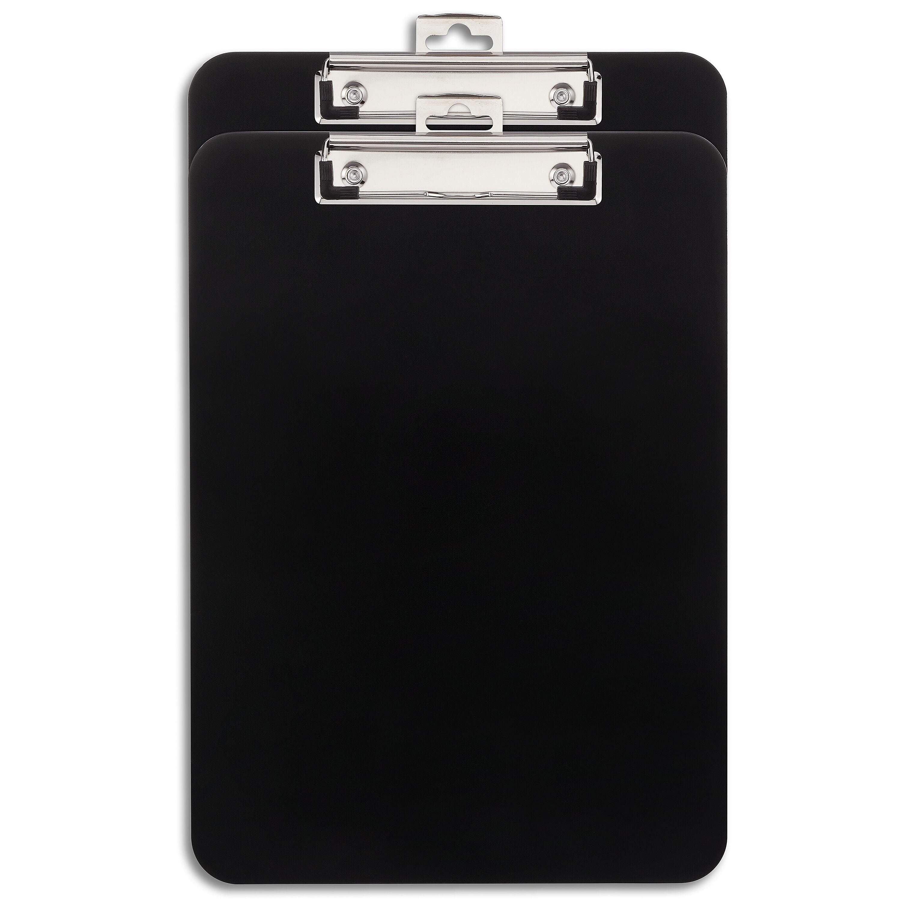 Staples® Plastic Clipboard, Letter Size, Black, 2/Pack (ST10530-CC)