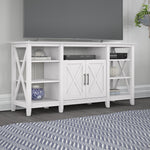 Bush Furniture Key West Console TV Stand, Screens up to 65", Pure White Oak (KWV160WT-03)
