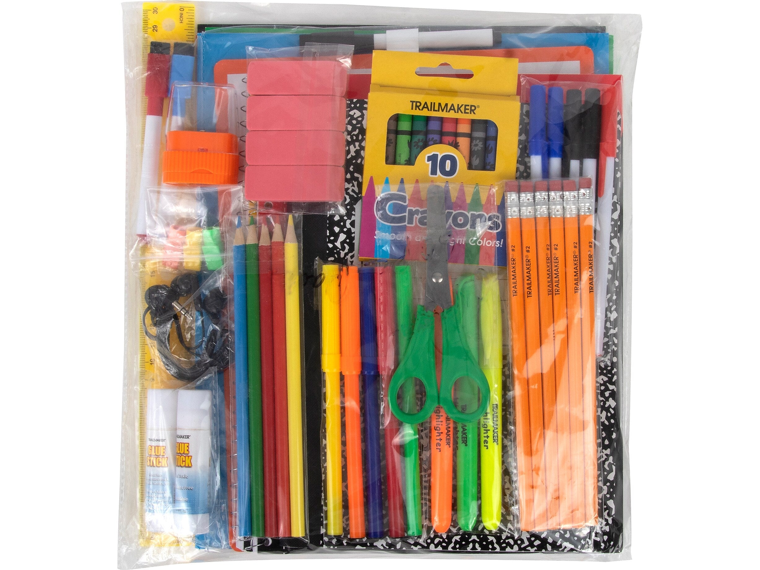 Trailmaker 60-Piece School Supply Kit, Assorted Colors (SS8888)