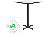 Correll Square-Shaped Dry-Erase Markerboard Cafe Table, 24" x 24", Frosty White/Black (BXB24DES-80)