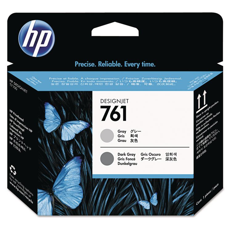 HP 761 (CH647ACT) Dark Gray/Gray Printhead, 24/Carton