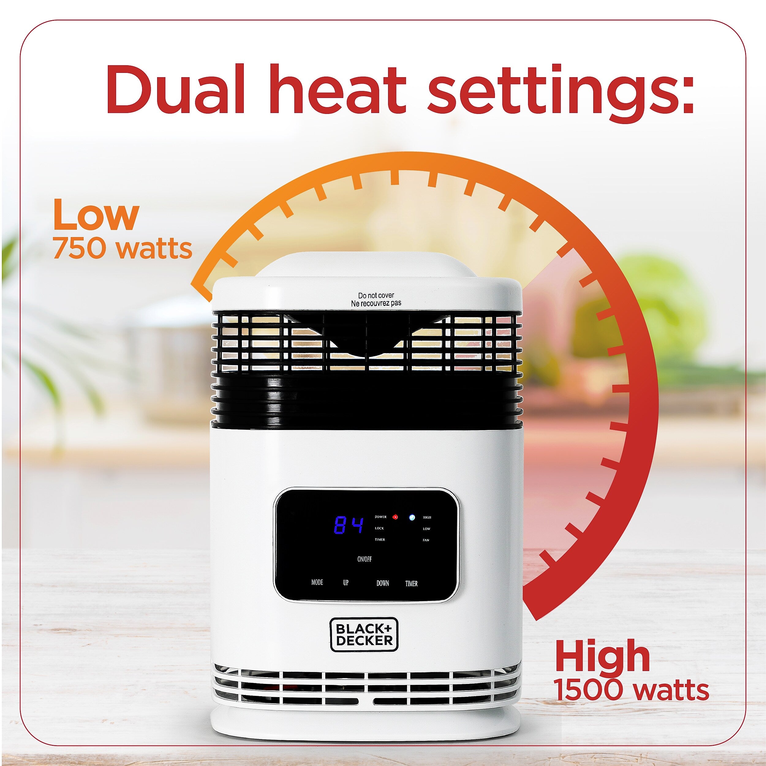 Black & Decker 1500-Watt Portable Ceramic Electric Heater, White (BH1607)