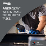 WypAll PowerClean L40 Cellulose Cleaning Wipers, 12" x 12.5", White, 56 Wipers/Box, 18/Carton (05701)