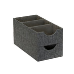 Household Essentials 3-Compartment Drawer Organizers, Graphite Linen, 2/Pack (7574-1)