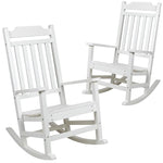Flash Furniture Winston All-Weather Rocking Chair, White Faux Wood, 2/Pack (2JJC14703WH)