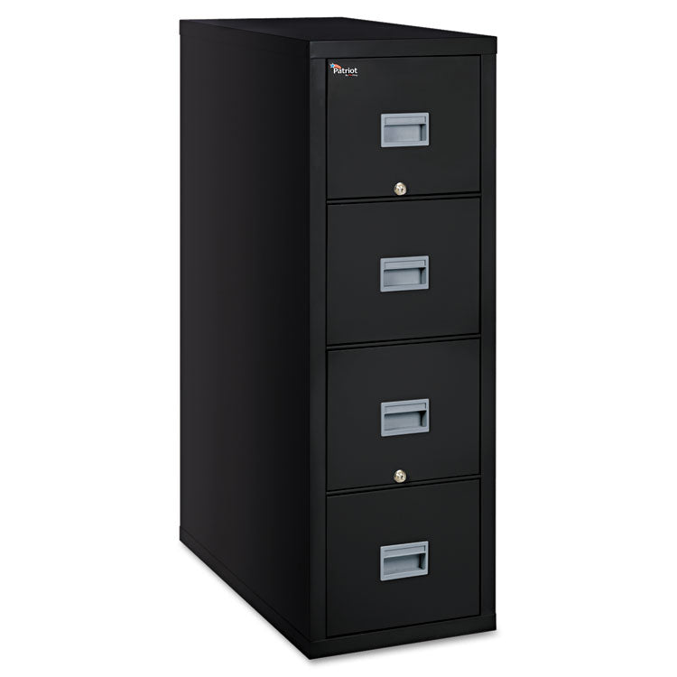 Patriot By Fireking Insulated Fire File, 1-Hour Fire Protection, 4 Letter-Size File Drawers, Black, 17.75" X 31.63" X 52.75"