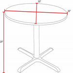 Regency Cain 30" Round Laminate X Base Breakroom Table, Ash Grey (TB30RNDAGGY)
