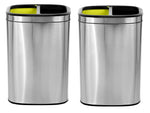 Alpine Industries Stainless Steel Dual Compartment Trash Can with Lid and Liner, 21 Gallon, 2/Pack (ALP470-R-40L-2PK)