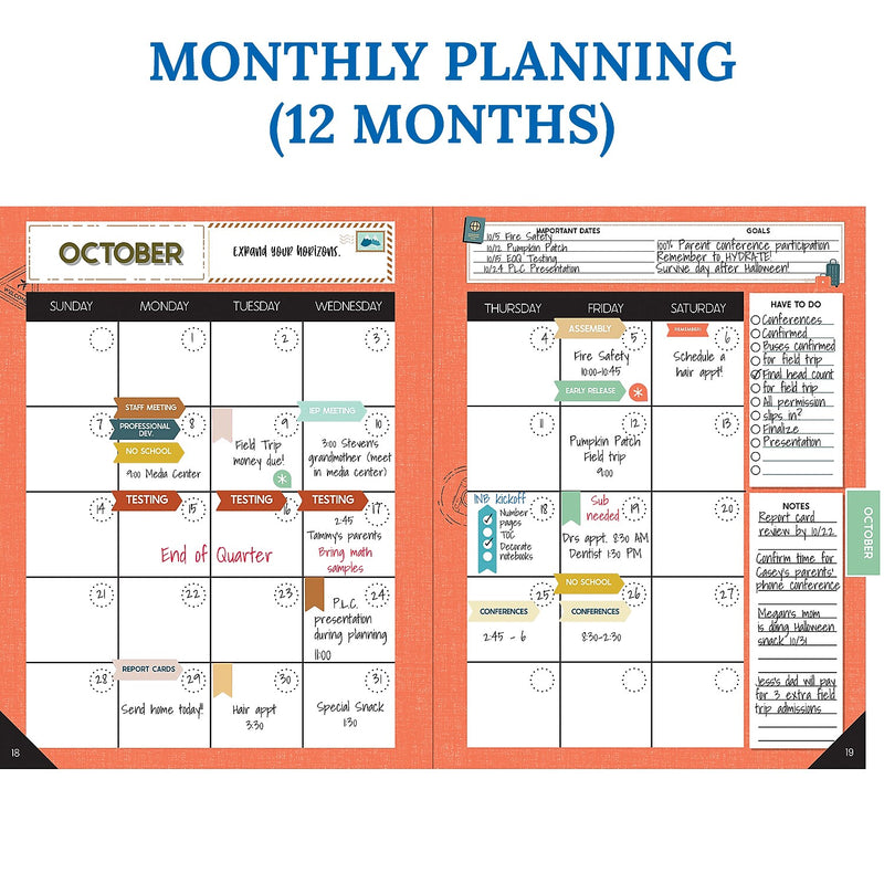 Carson Dellosa Education Let's Explore Undated Lesson Planner, 10.9" x 8.9", 128 Pages (CD-105035)
