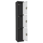 AdirOffice 72'' 3-Tier Black and White Storage Locker, 4/Pack (ADI629-203-B-W-PKG-4)