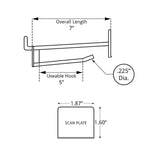 Azar® 6" Glass Filled Nylon Pegboard Scan Hooks, White, 50/Set