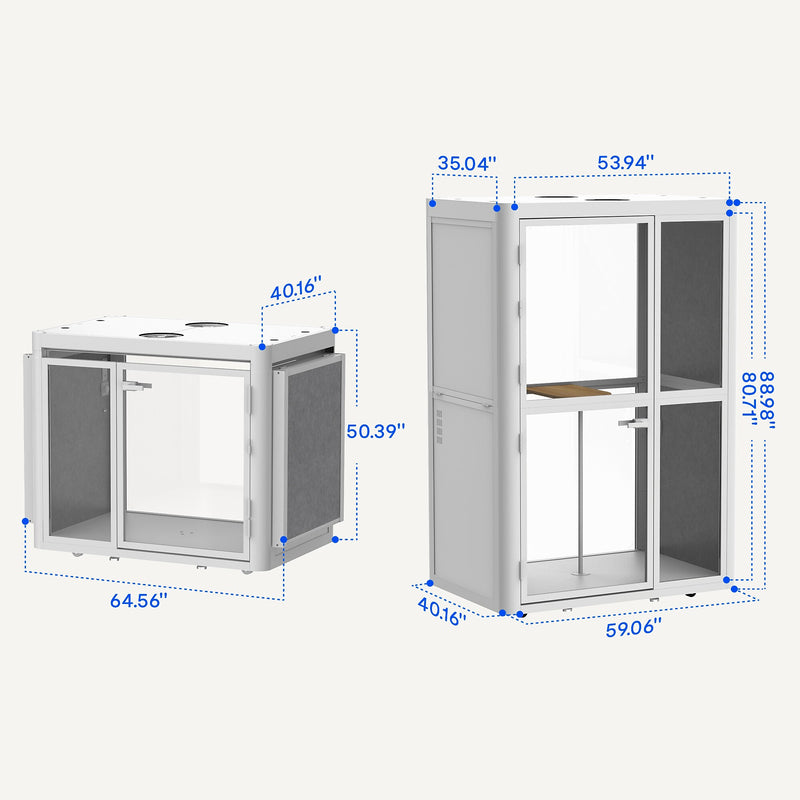 FlexiSpot WorkCube Series Sound Absorbing 2 Person Privacy Booth, White (EP2FW-KIT)