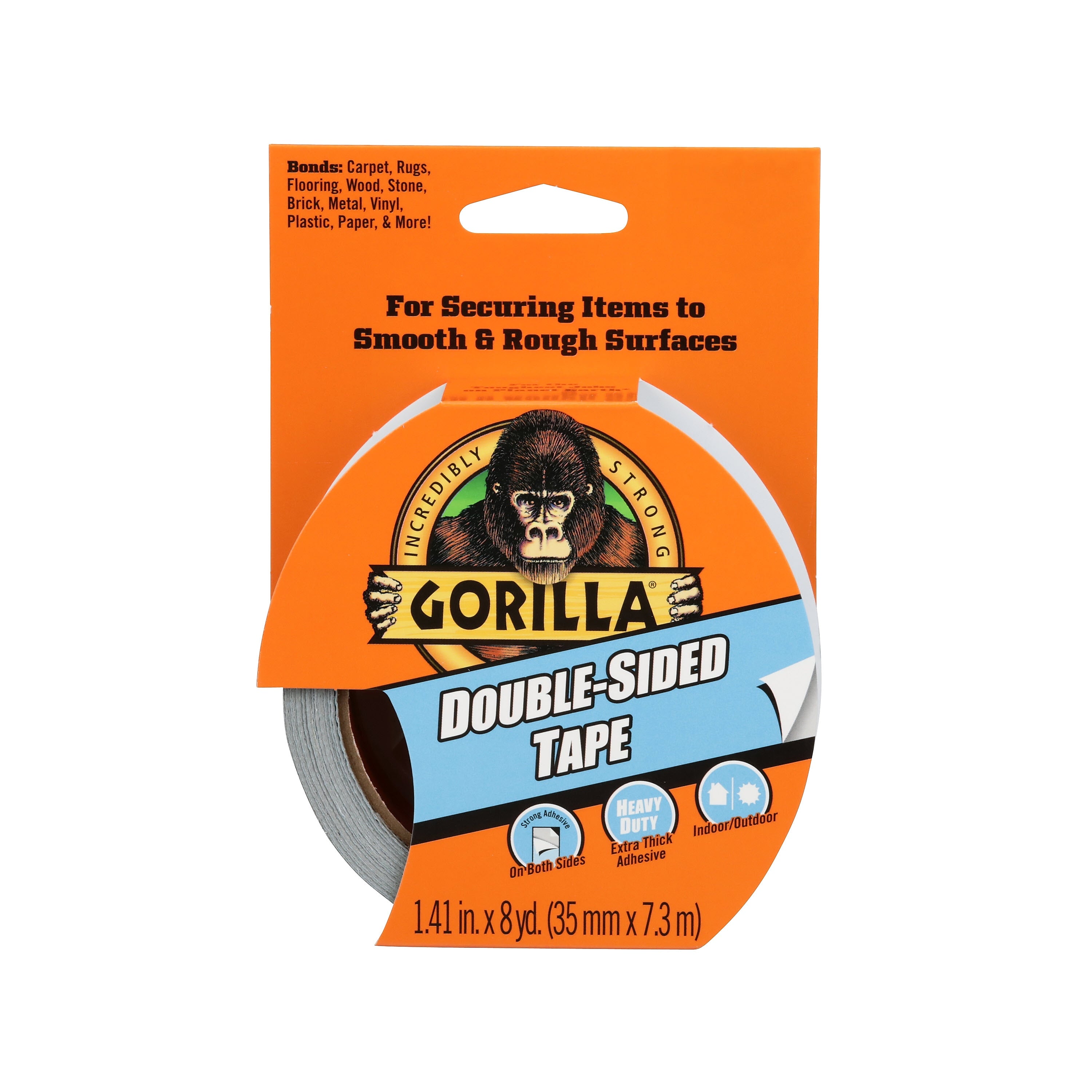 Gorilla Double-Sided Tape, 1.4" x 8 yds., Grey (100925)