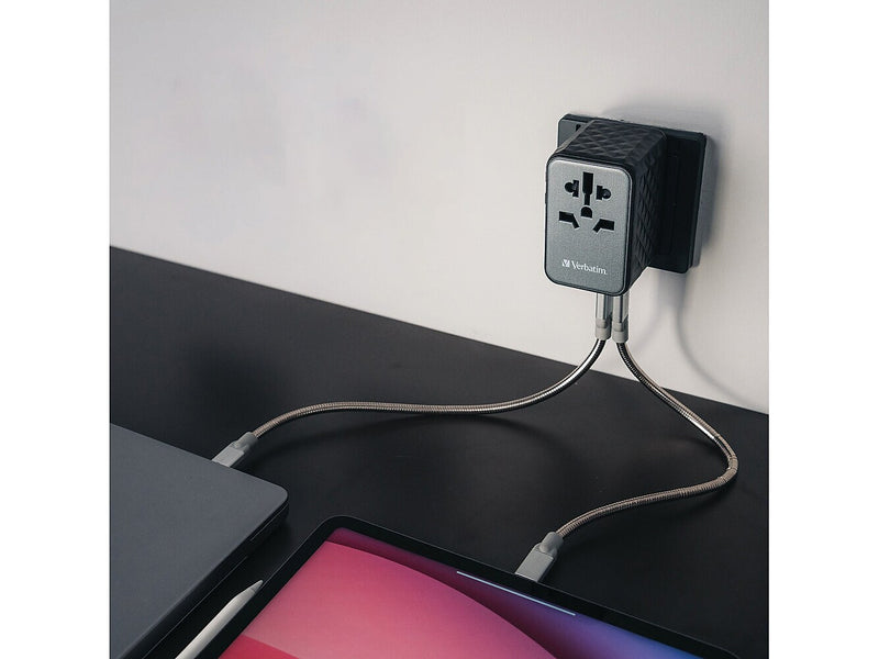 Verbatim UTA-06 Plastic Travel Power Adapter, Black (32121)