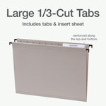 Pendaflex Heavy Duty Reinforced Hanging File Folder, Straight, Letter, Light gray, 20/Box (1006981)