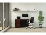 HON Mod 48"W Single-Pedestal Desk, Traditional Mahogany (HLPLDS4830BBFTM1)