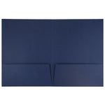 JAM Paper 2-Pocket Textured Linen Business Folders, Navy Blue, 25/Pack (386LNAA)