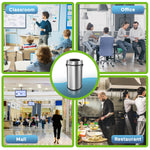 Alpine Industries Stainless Steel Recycling, Trash and Compost Station with Open Lid, 51 Gallon, 3/Pack (ALP470-65L-R-T-CO)