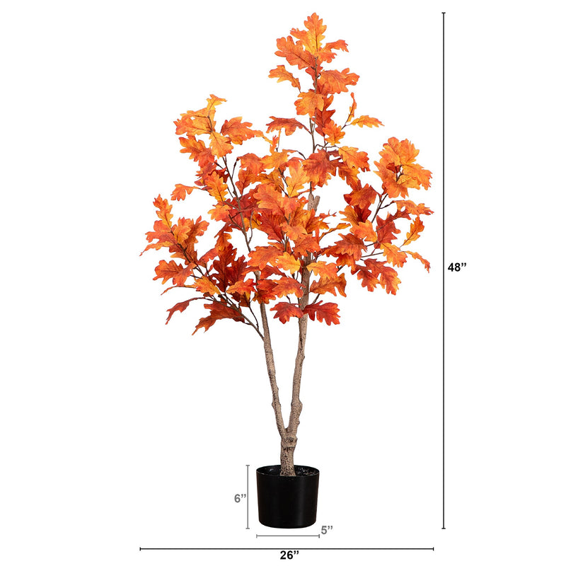 Nearly Natural 4' Autumn Oak Artificial Fall Tree (T4807)