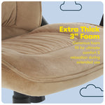 Serta Hannah I Ergonomic Microfiber Swivel Executive Chair, Light Beige (CHR200002)