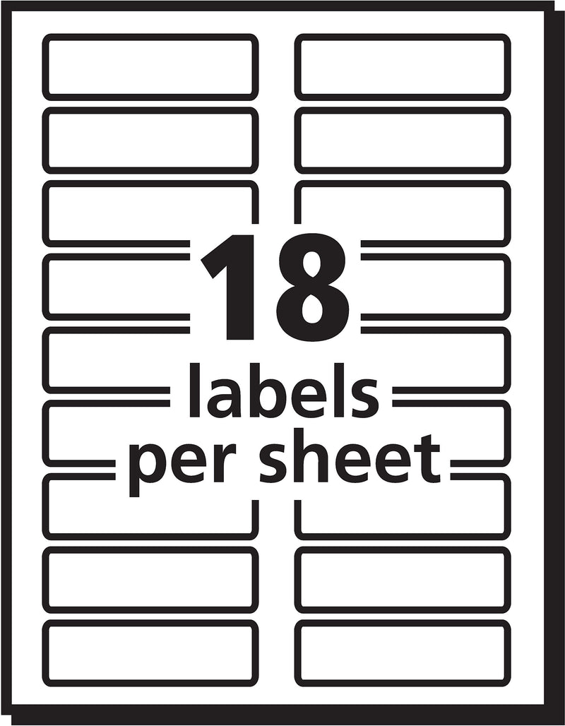 Avery TrueBlock Laser/Inkjet Extra Large File Folder Labels, 15/16" x 3-7/16", White, 450 Labels/Pack (5027)