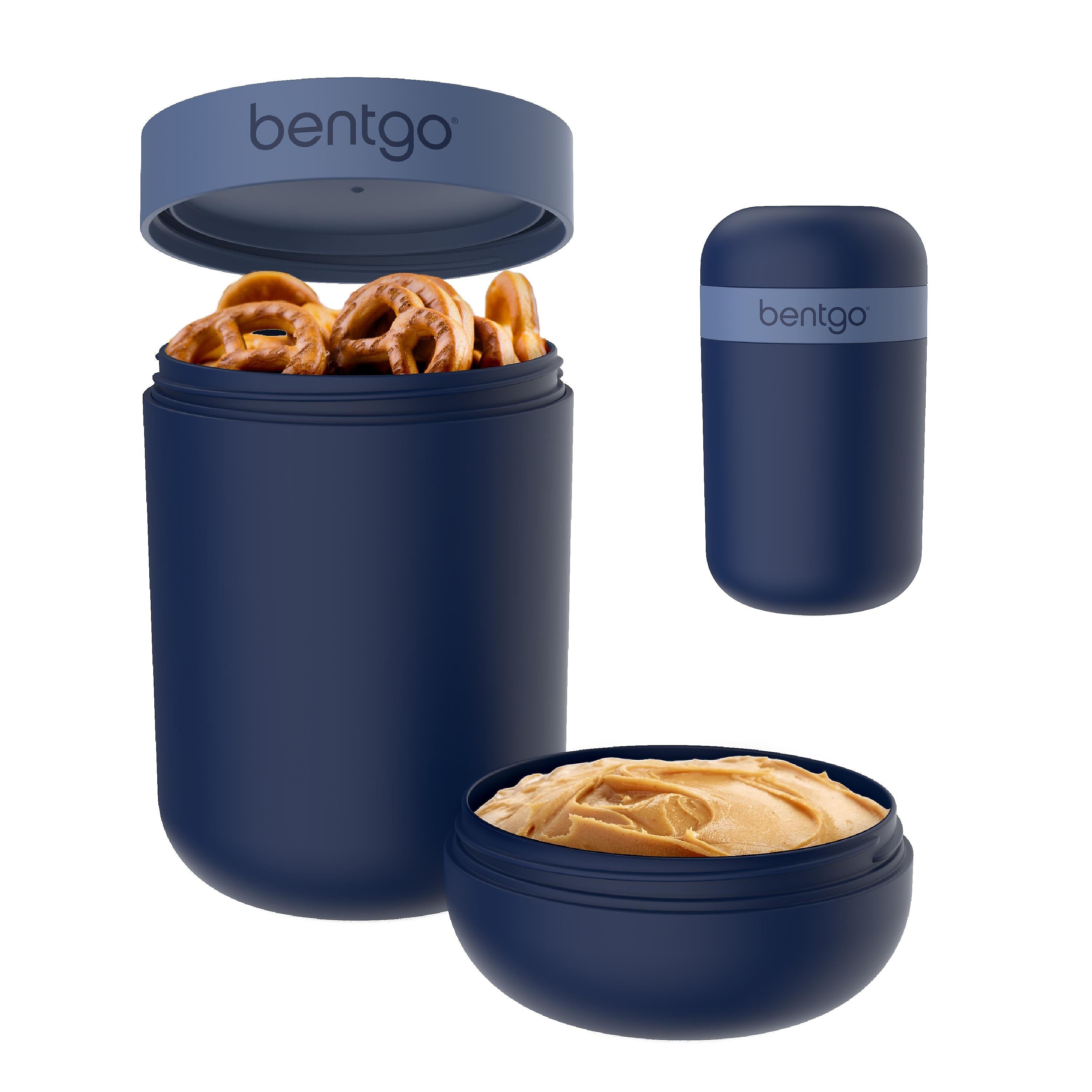 bentgo Snack Container, 2-Compartment, Navy, 20 oz. (BGSNKCP-N)