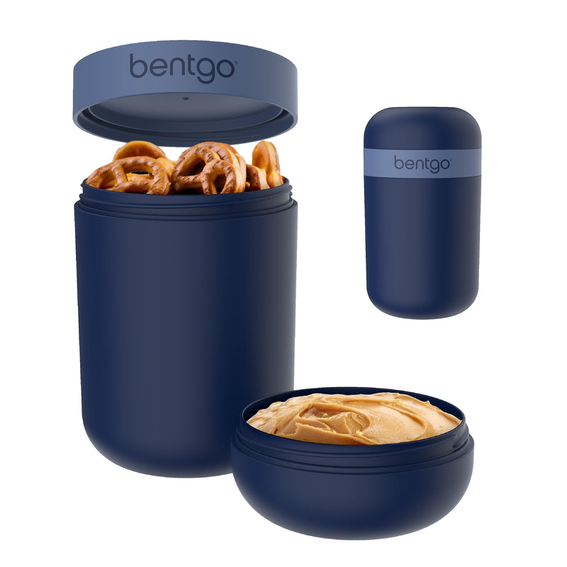 bentgo Snack Container, 2-Compartment, Navy, 20 oz. (BGSNKCP-N)