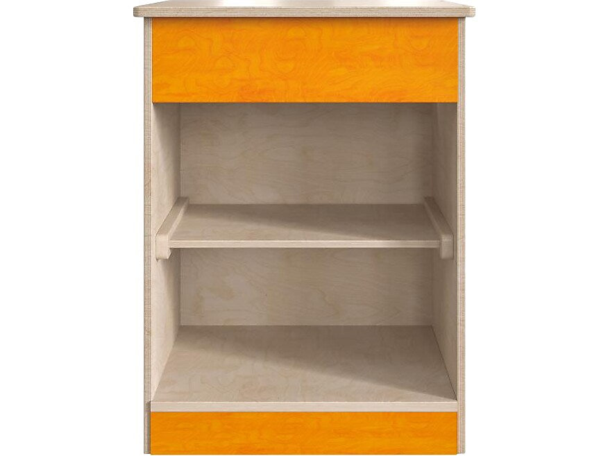 Flash Furniture Bright Beginnings Kids' 2-Shelf Kitchen Cabinet, Brown/Orange (MK-ME03539-GG)