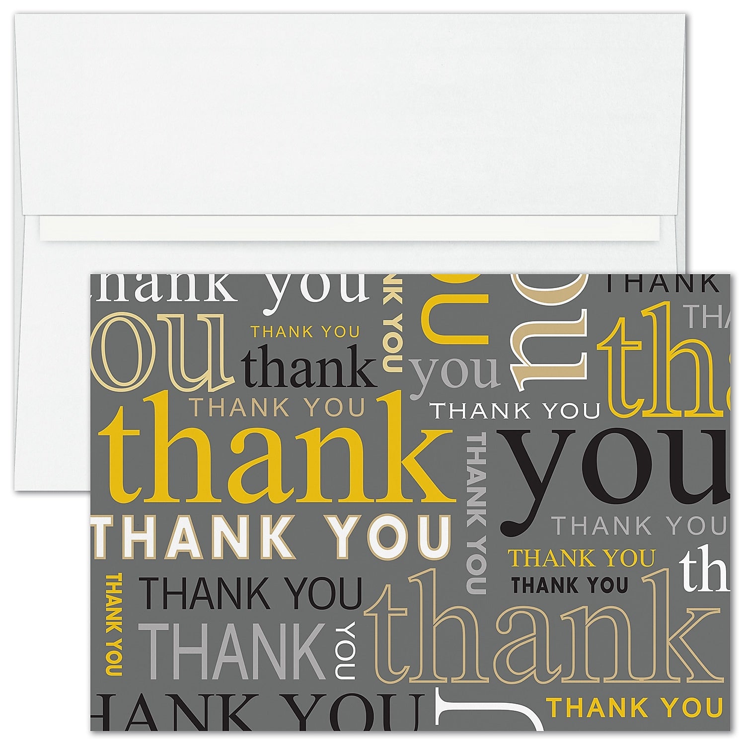 "Many Thanks" Card w/ White Unlined Envelope, 25/BX