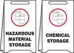 Accuform Slip-Gard HAZARDOUS MATERIAL STORAGE..Reversible Fold-Ups, Red/Black/White, 20"x12" (PFE436)