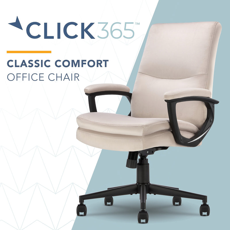 Click365 Ergonomic Velvet Swivel Executive Chair, Taupe (CCHR10024D)