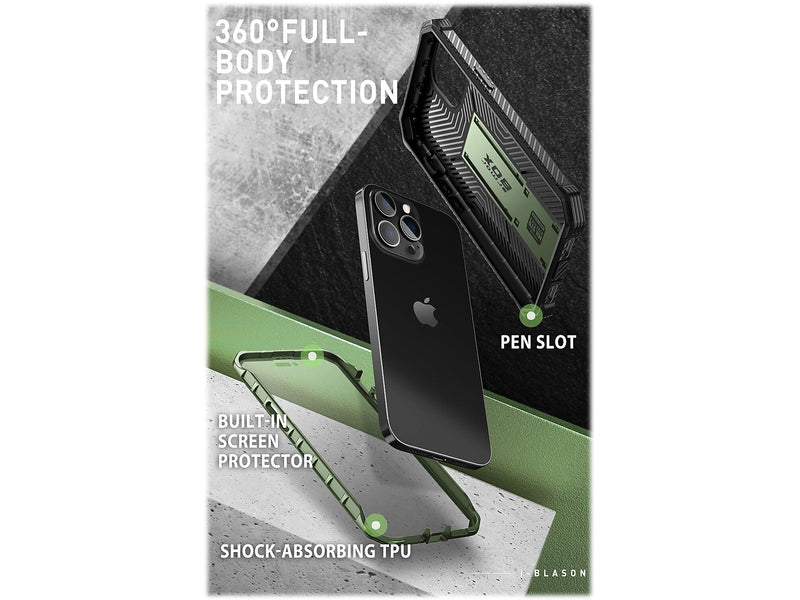 i-Blason Armorbox Dark Green Rugged Case for iPhone 14 Pro (iPhone2022Pro-6.1-Armorbox-SP-Guldan)