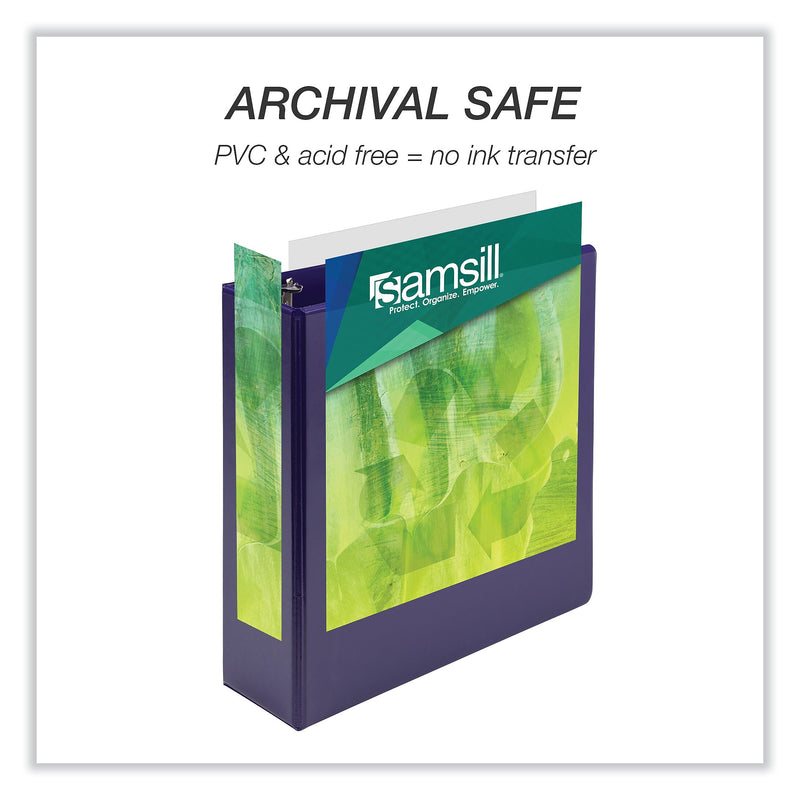 Samsill Earth's Choice 3" 3-Ring View Binders, Purple, 2/Pack (SAMU86808)