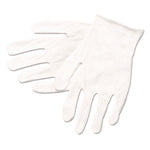 Cotton Inspector Gloves, Reversible, One Size Fits Most, White, 12 Pairs
