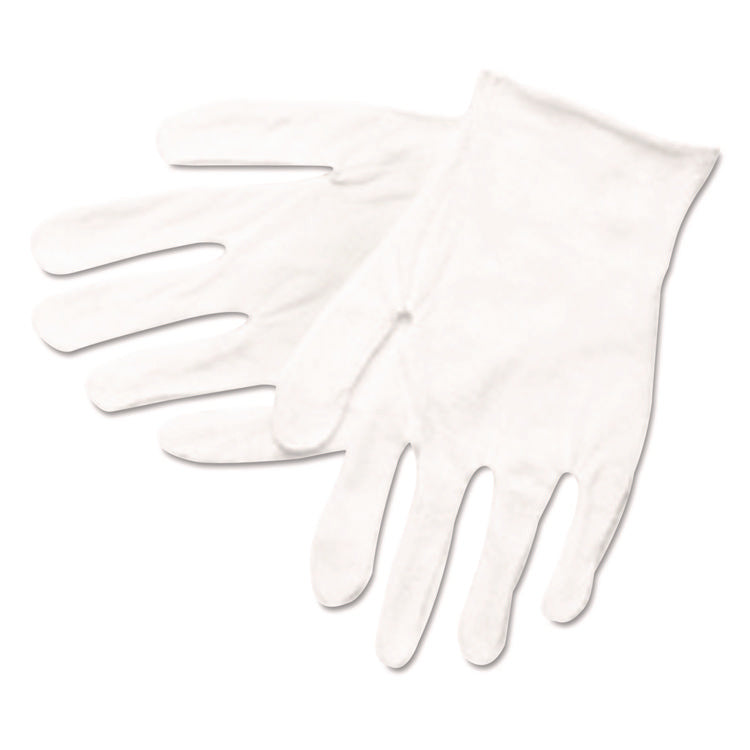 Cotton Inspector Gloves, Reversible, One Size Fits Most, White, 12 Pairs