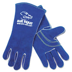 Premium Quality Welder's Gloves, Gunn Cut, Wing Thumb, Large, Blue, 12 Pairs
