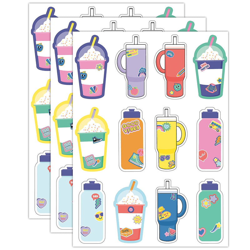 Carson Dellosa Education We Stick Together Cups & Water Bottles Cut-Outs, 36/Pack, 3 Packs/Bundle (CD-120651-3)