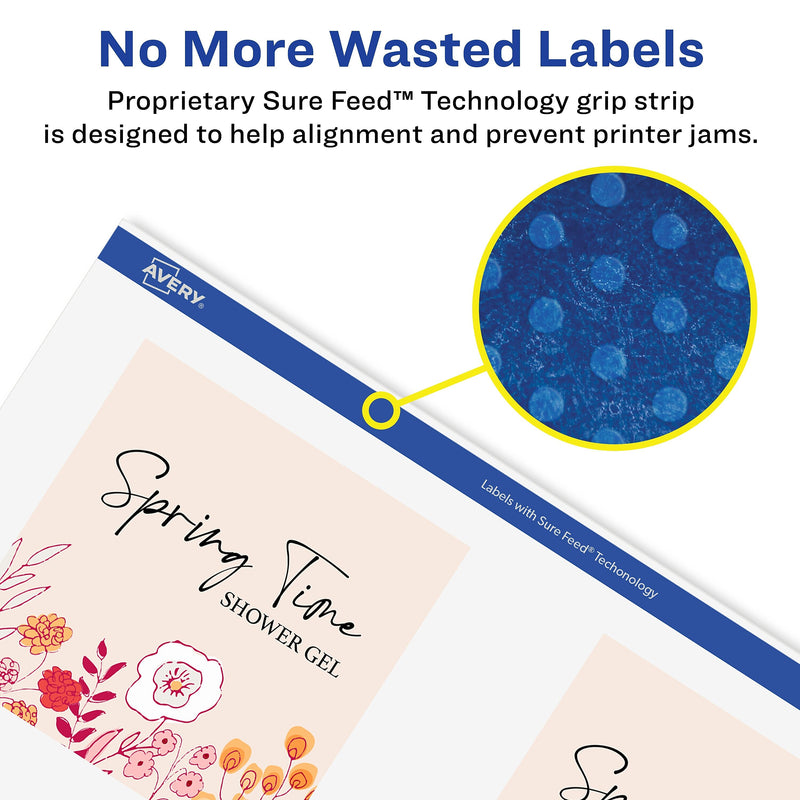 Avery Laser/Inkjet Square Durable Waterproof Labels, 2.5" x 2.5", White, 225 Labels/Pack (94104)