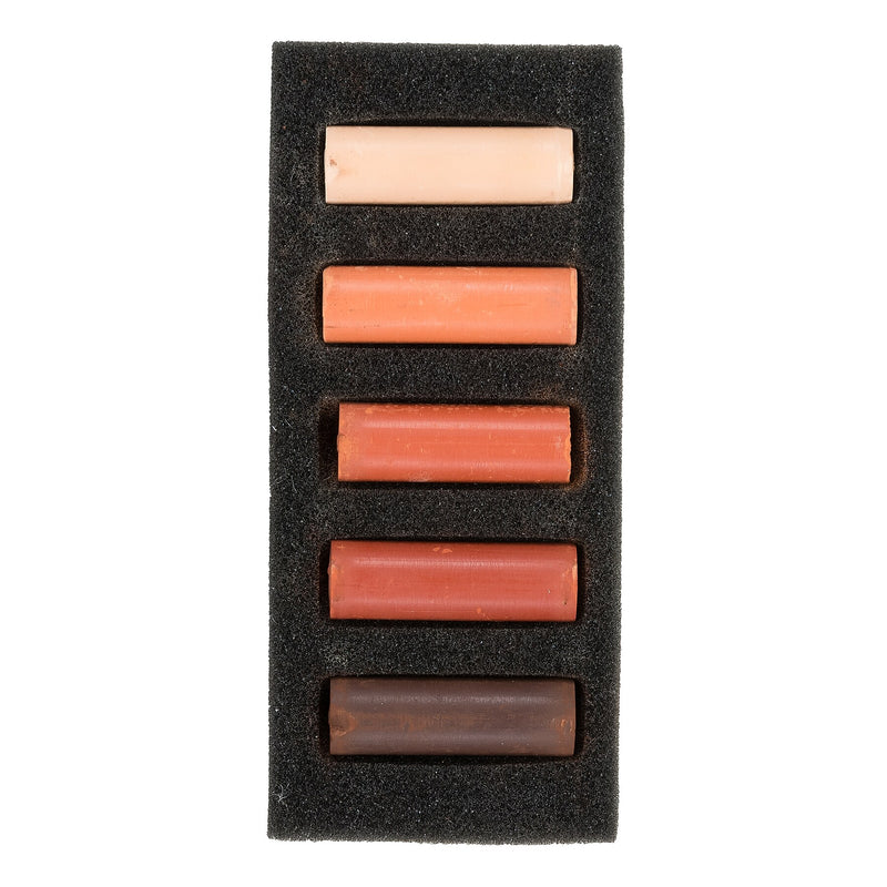 Rembrandt Soft Pastels Micro Sets, Burnt Sienna, 5/Set, 3 Sets/Bundle (RBX31820512-3)