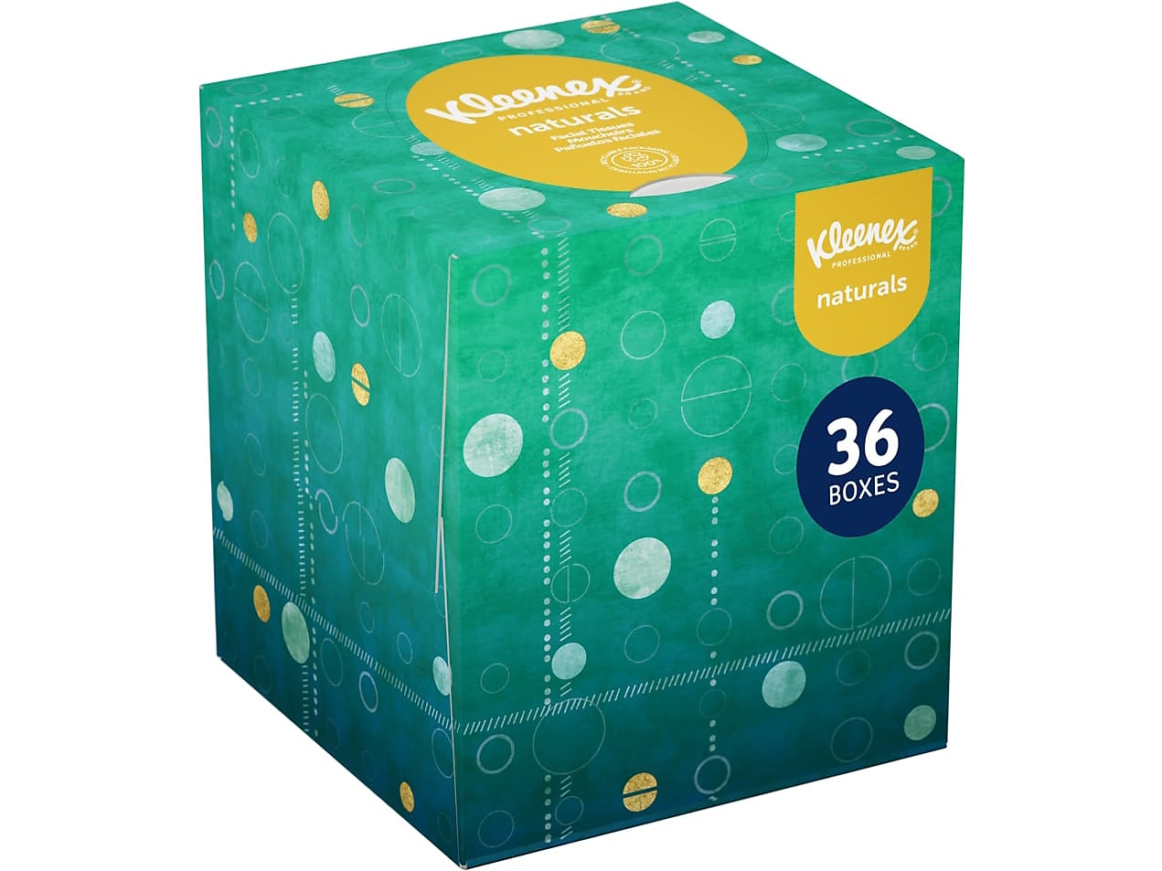 Kleenex Naturals Facial Tissue, 2-Ply, 90 Tissues/Box, 36 Boxes/Carton (56027)