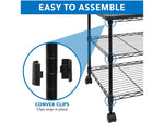 Mount-It! 3-Shelf Steel/Laminate Large Printer Cart with Wheels, Black (MI-7856)