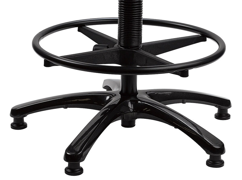 Tempur-Pedic Vinyl Drafting Stool with Backrest and Footrest with Lumbar Support, Black (TP8200-DBLKV)