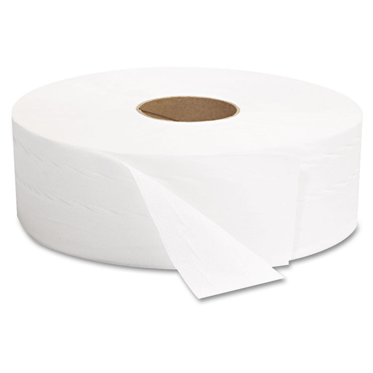 JRT Jumbo Bath Tissue, Septic Safe, 2-Ply, White, 3.3" x 1,375 ft, 12" dia, 6 Rolls/Carton