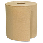 Hardwound Roll Towels, 1-Ply, 8" x 800 ft, Brown, 6 Rolls/Carton