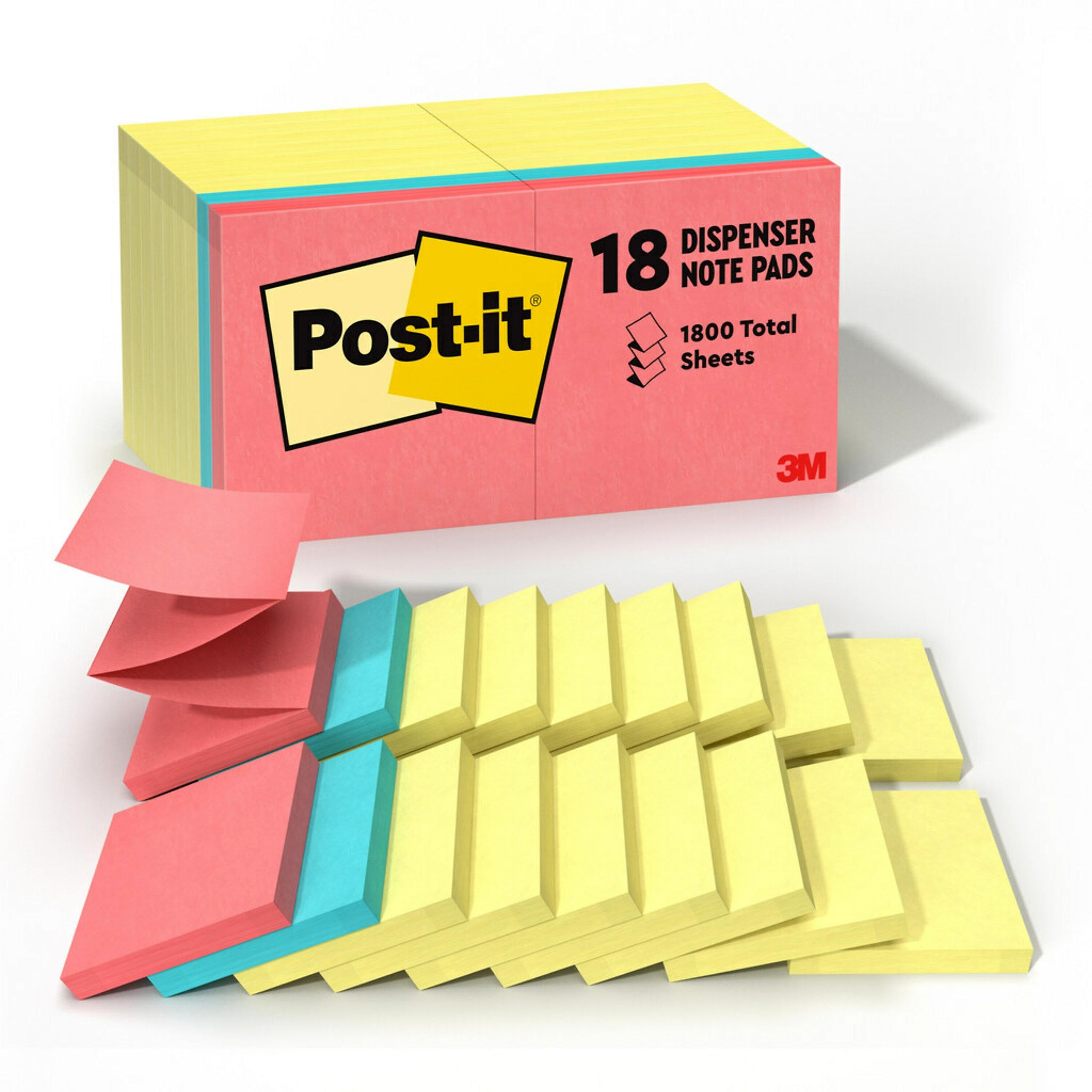 Post-it Pop-up Notes, 3" x 3", Poptimistic Collection, 100 Sheet/Pad, 18 Pads/Pack (R330144B)