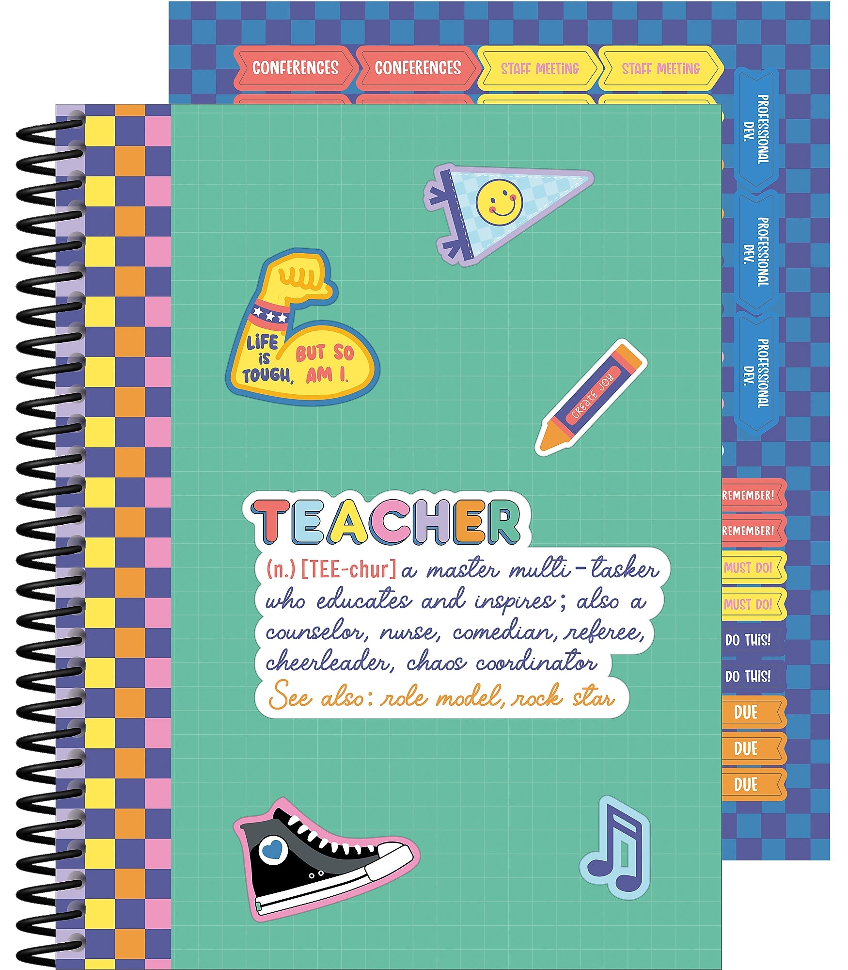Carson Dellosa Education We Stick Together Teacher Planner, Multicolored (105050)